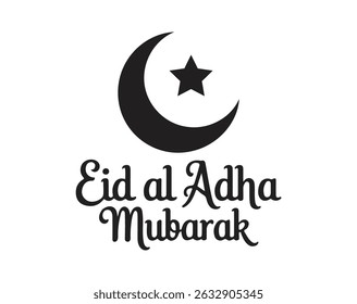 Eid al-Adha Mubarak greeting banner with arabic inspired calligraphy design