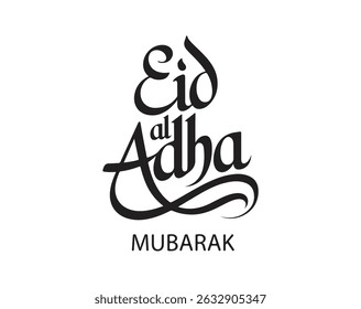 Eid al-Adha Mubarak greeting banner with arabic inspired calligraphy design