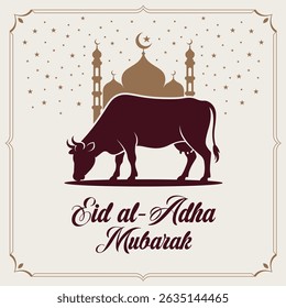 Eid Al-Adha Mubarak Greeting Card Vector illustration Design
