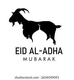 Eid al-Adha Mubarak Greeting Vector | Islamic Festival Design on White Background	