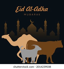 Eid Al-Adha Mubarak Greetings Card.