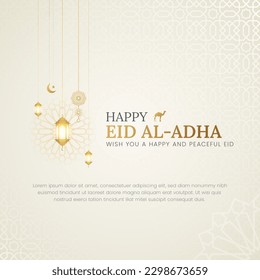 Eid Al-Adha Mubarak Islamic ornamental social media post design