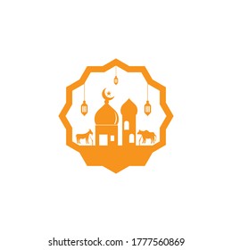 Eid Al-Adha mubarak logo vector