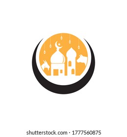 Eid Al-Adha mubarak logo vector