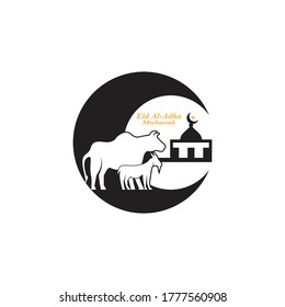 Eid Al-Adha mubarak logo vector