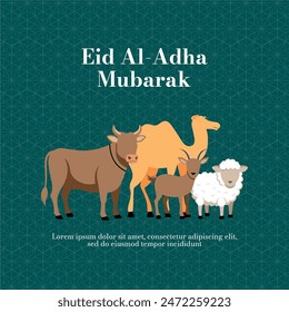 Eid al-Adha, Eid Mubarak Religious holiday. Creative idea and Concept Design suitable for Eid al-Adha background, poster, template, sale banner, marketing and promotion.