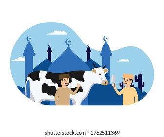 Eid Al-Adha Mubarrak Flat Illustration