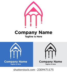 Eid al-adha with pencil logo concept	