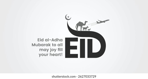 Eid al-Adha Sacrifice and Faith Celebration creative logo name typography design poster benner web post islamic festival vector illustration template 