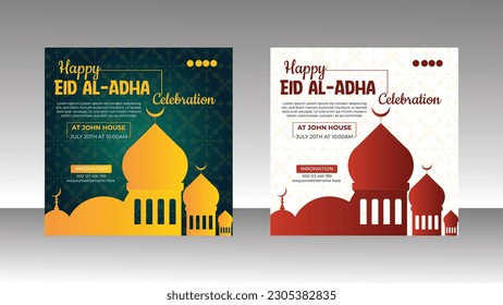  Eid al-Adha. Opfere ein Widder oder ein weißes und schwarzes Schaf. Grafik Design Dekoration kurban bayrami. Monatslamm und Lampe.Übersetzung auf Arabisch: Eid al-Adha