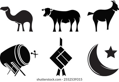 Eid al-Adha silhouette package, Illustration vector