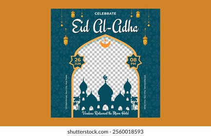 Eid Al-Adha Socials Media. banner offer. Vector illustrations for poster, abstract banner