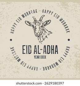 Eid Al-Adha Template Sticker Vector, Happy Eid Al-Adha Template Poster