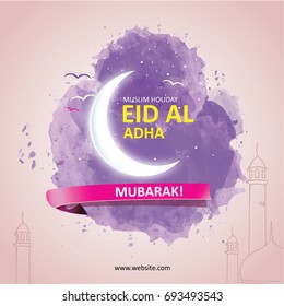 Eid al-Adha, Eid ul-Adha mubarak. Kurban Bayrami, Kurban Bajram muslim festival of sacrifice. Vector illustrator