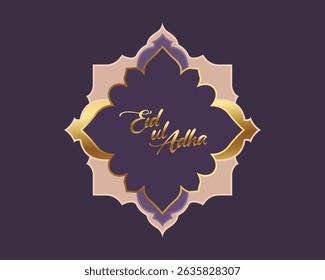 Eid al-Adha Vector Illustration with Ornamental Frame and Calligraphy Design