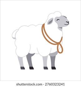 Eid al-Adha vector illustration of sheep livestock animal character