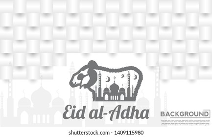 Eid al-Adha with a white background. Muslim holiday Eid al-Adha. sacrifice of a male sheep or goat. can be used for greeting card decoration templates. banner. pamphlet. landing page. the web. vector 