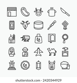 Eid aldha icon set. Islamic icon set.