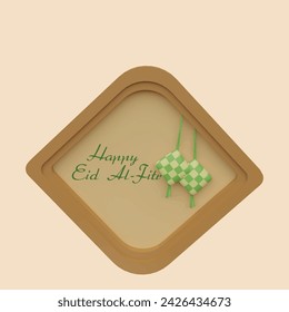 Eid al-Fitr concept. Realistic 3d object cartoon style.