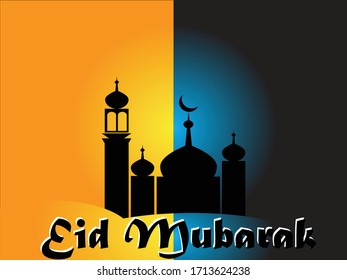 Fondo de la tarjeta de felicitación Eid Al-Fitr 2020