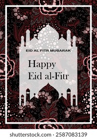 Eid al-Fitr greeting card batik design