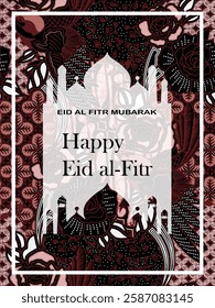 Eid al-Fitr greeting card batik design