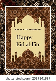 Eid al-Fitr greeting card batik design
