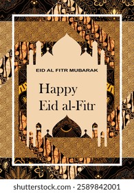 Eid al-Fitr greeting card batik design