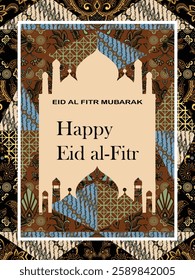 Eid al-Fitr greeting card batik design