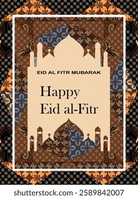 Eid al-Fitr greeting card batik design