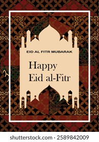 Eid al-Fitr greeting card batik design