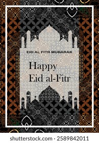 Eid al-Fitr greeting card batik design