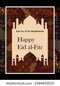 Eid al-Fitr greeting card batik design