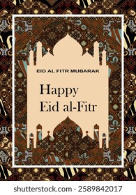 Eid al-Fitr greeting card batik design