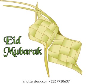 Eid al-Fitr greeting card illustration with diamond stickers