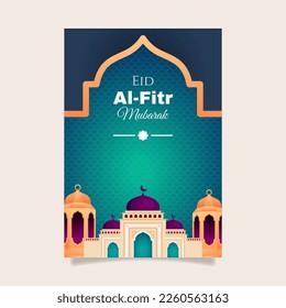  Eid al-fitr greeting card. - Vector.