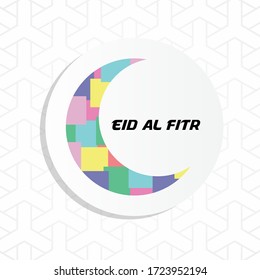 Eid al-Fitr greeting cards with intricate typography and artistic month for the celebration of the Muslim community festival.