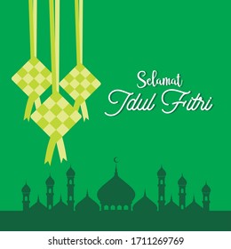 Eid Al-Fitr Greeting cards template vector sign
