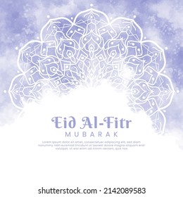 Eid al-fitr with mandala and watercolor background. Abstract illustration