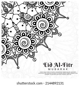 Eid al-fitr with mehndi flower background. Abstract illustration