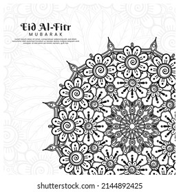 Eid al-fitr mit mehndi floralem Hintergrund. Abstrakte Illustration