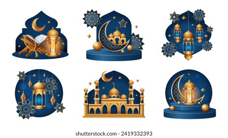 Eid Al-Fitr Mubarak mini conjunto de composición