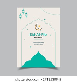 Ilustración vectorial de Plantilla Eid al-fitr Mubarak