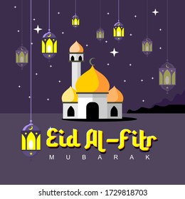Eid al-Fitr Mubarak, Ilustración vectorial