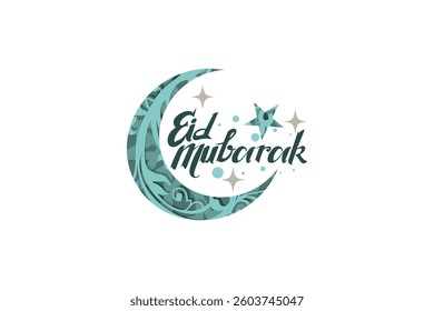 Eid al-Fitr Mubarak vector illustration. suitable for greeting card, poster and banner