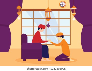 Eid Al-fitr People Flat Illustrator