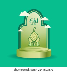 Eid-al-fitr-Podium-Islamelement-Vektordesign-Vorlage
