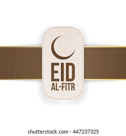 Eid al-Fitr realistic beautiful Tag with Ribbon