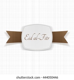 Eid al-Fitr realistic greeting Label