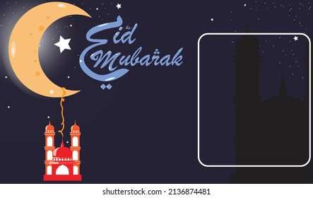 Eid Al-Fitr theme for template, banner or background to celebrate the end or ramadan